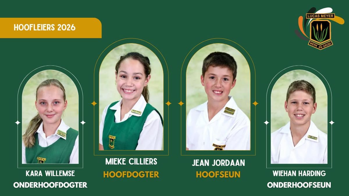 Die vier hoofleiers van Lucas Meyer Primêre Skool vir 2026